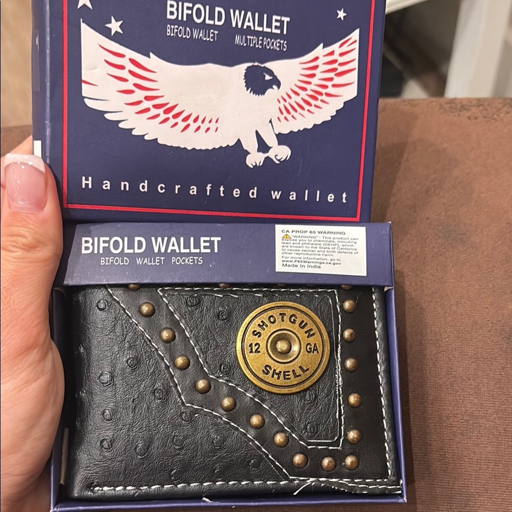 Shotgun Shell Black Bifold Wallet